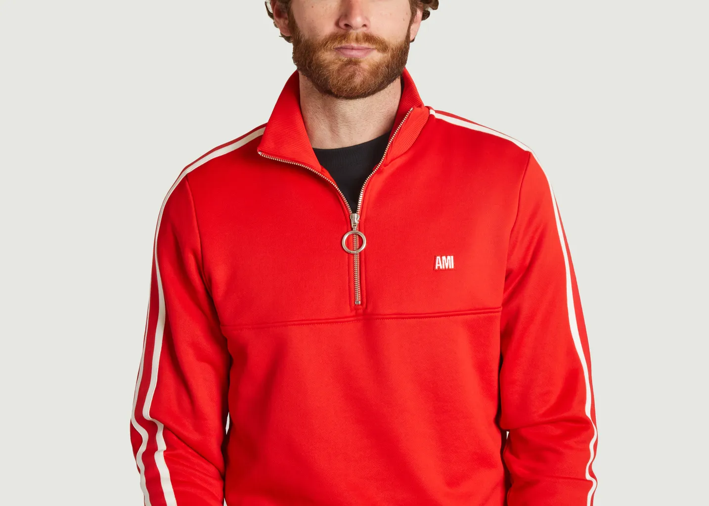 Sweatshirt zippé en molleton AMI Paris