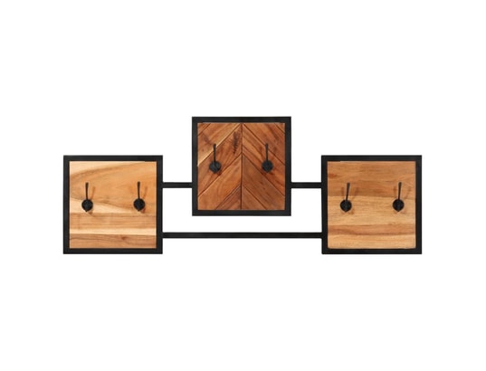 VIDAXL - Porte manteau Porte-manteau mural 90x1x35 cm bois massif d'acacia et fer