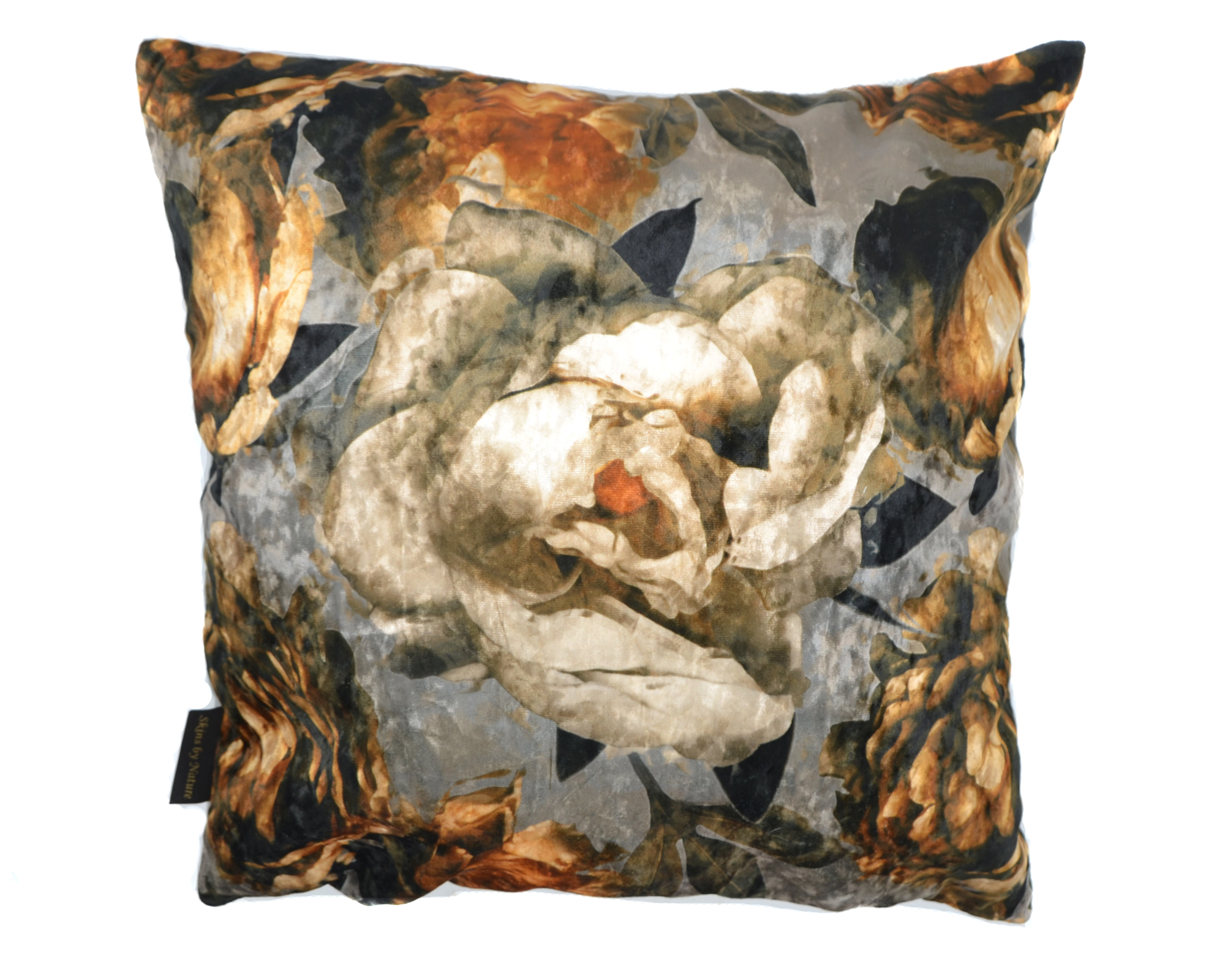 Kussen antique rose grijs 45 x 45 cm