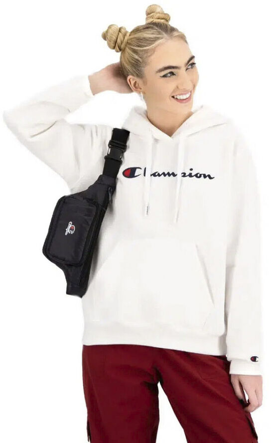 Champion Organic Cotton Blend Script Logo hættetrøje Hvid