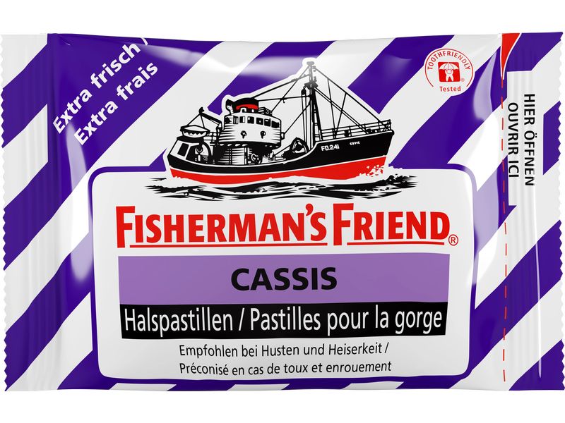 Fisherman's Bonbons Cassis 25 g Bonbons für frischen Atem