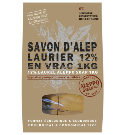 Aleppo Soap Co Aleppo Zeep 12% Laurier Stukken (1000 gr)