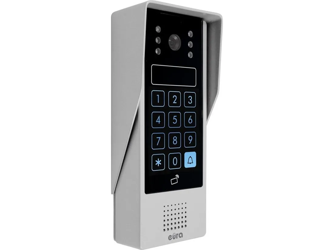 Eura VDP-90A3 DELTA  døråbningssystem, sort 7'', full hd, WiFi, 2 indgange, tastatur, nærhedslæser, ahd, tuya