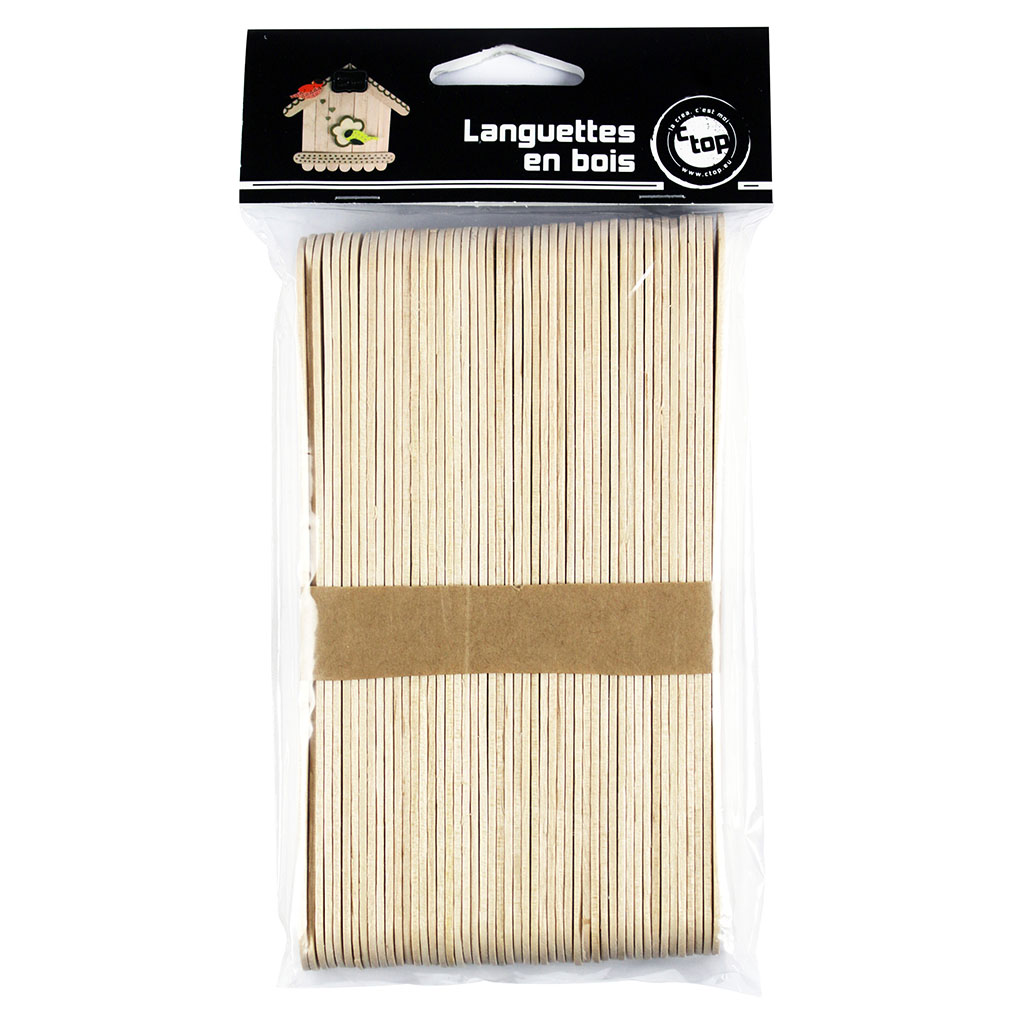 Lot de 50 languettes en bois H 15cm