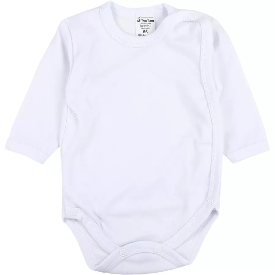 TupTam Baby Langarm Wickelbody im 5er Set grauweiß