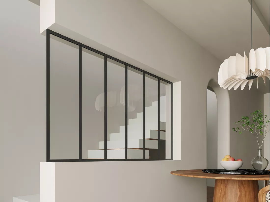 Poteau de terminaison pour verrière en aluminium thermolaqué - H130 cm - Noir - BAYVIEW