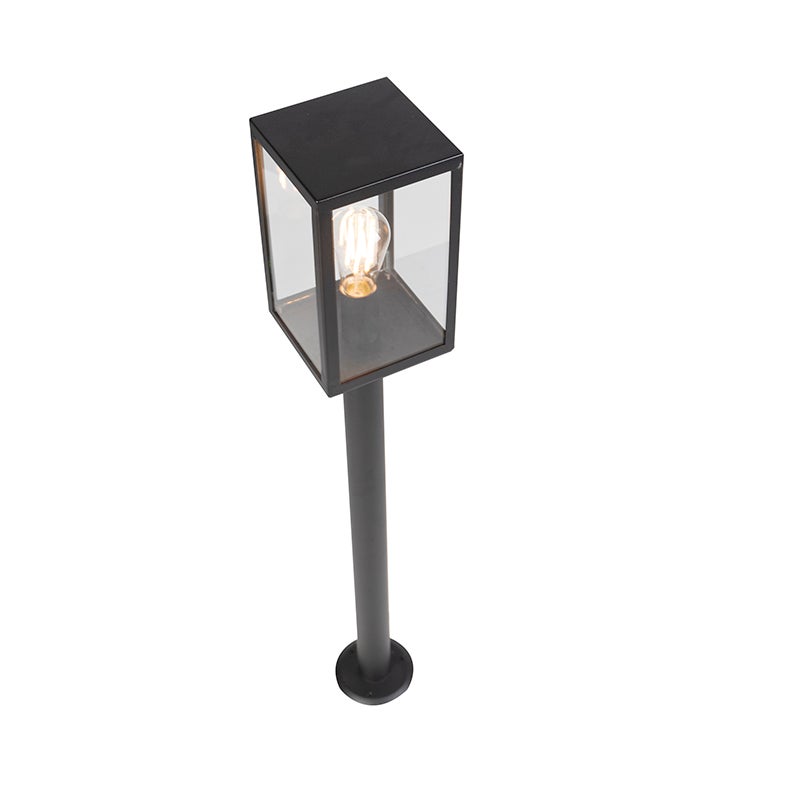 Moderne buitenlamp, zwart met glas, 100,5 cm - Rotterdam