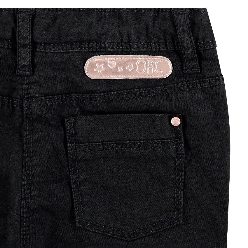 Pantalon en twill coupe slim uni - Noir