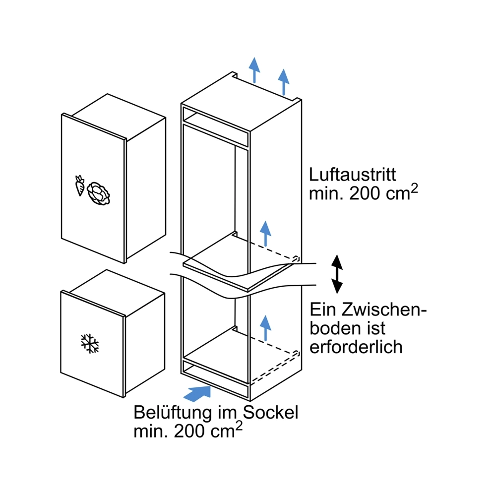 Siemens GI21VADE0 Einbau-Gefrierschrank 96 Liter