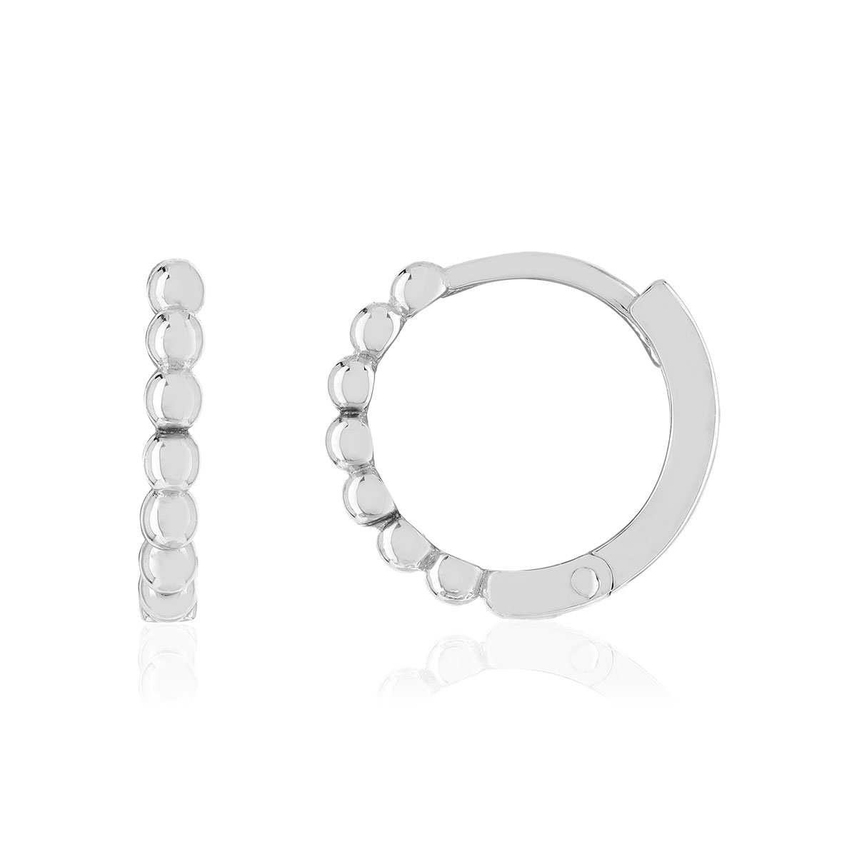 Boucles d'oreille or 375 blanc blanc