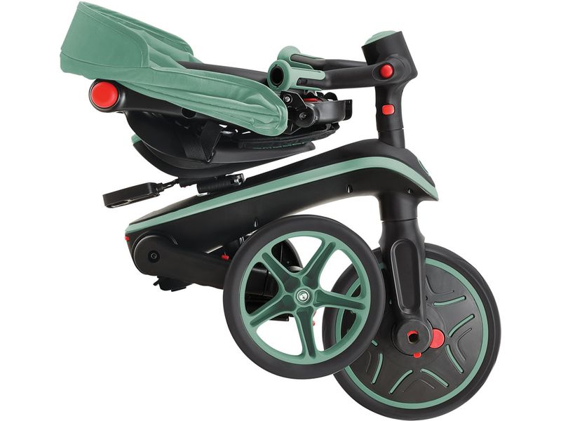GLOBBER Trike Explorer Foldable 4 in 1, Olivgrün All-in-One-Baby-Dreirad und Kinder-Laufrad
