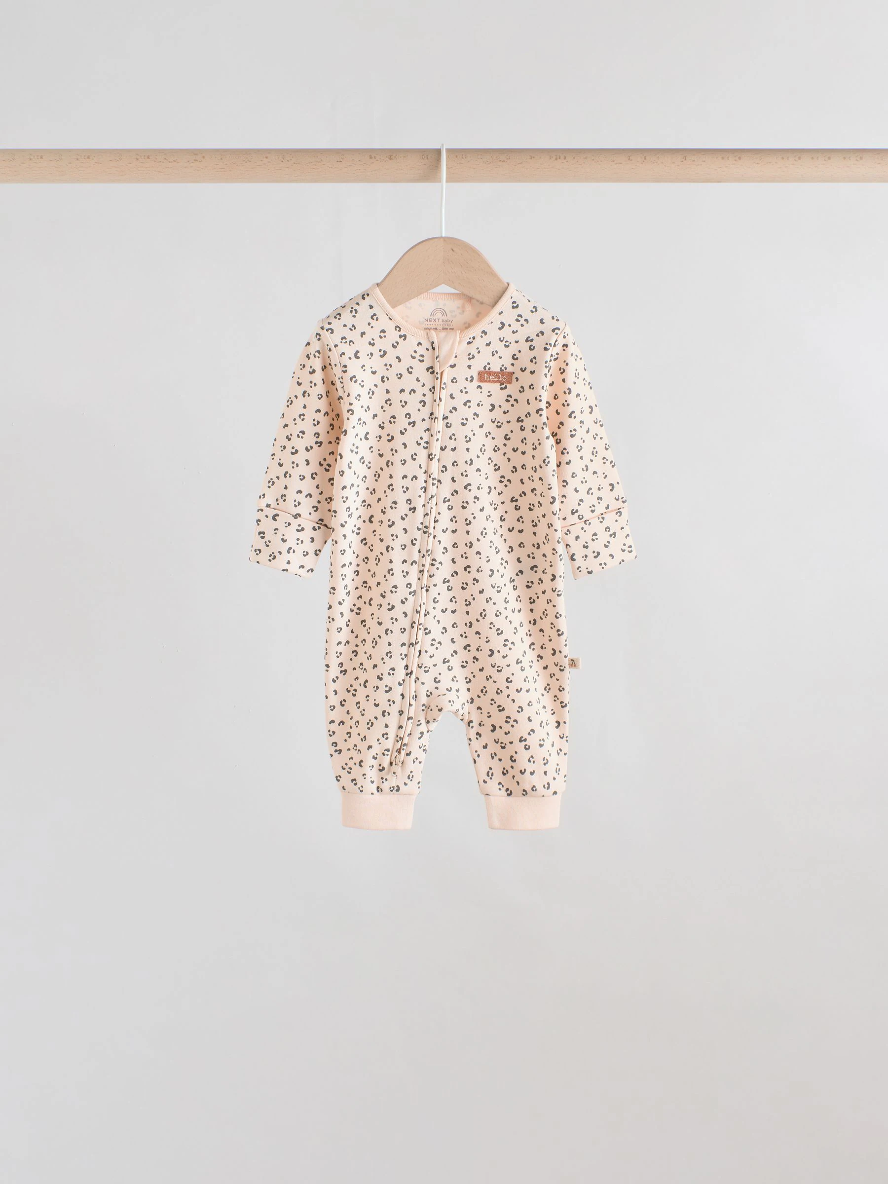 Eenkleurig luipaard en kers - Verpakking van 4 Baby pyjama's met tweewegrits en Print (0mnd -3jr)