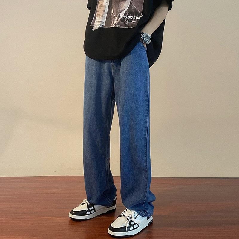 WidoWilder - Mid Rise Washed Straight Leg Jeans