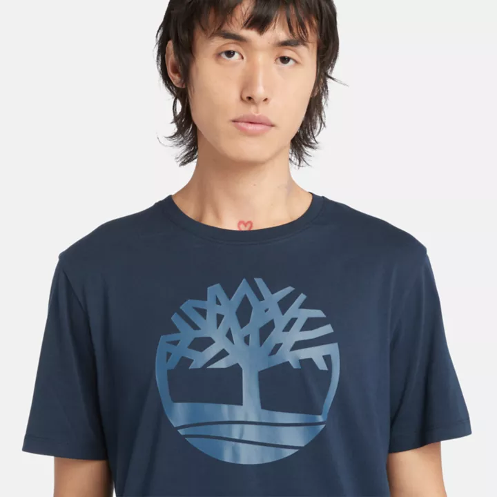 T-shirt à logo arbre Kennebec River pour homme en bleu foncé