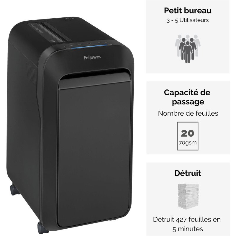 Destructeur Fellowes LX220 - coupe croisée