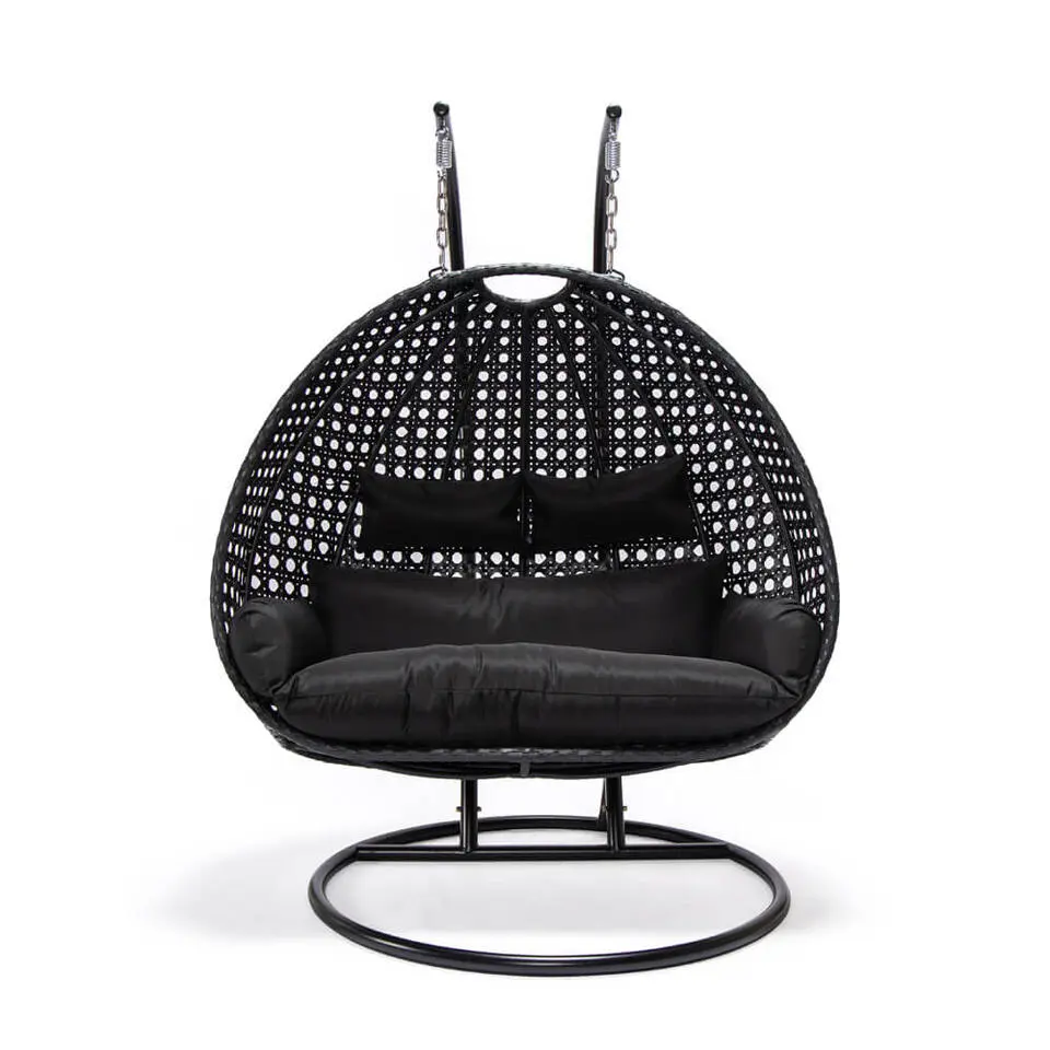 HOME DELUXE Polyrotan Hangstoel TWIN Zwart Pure