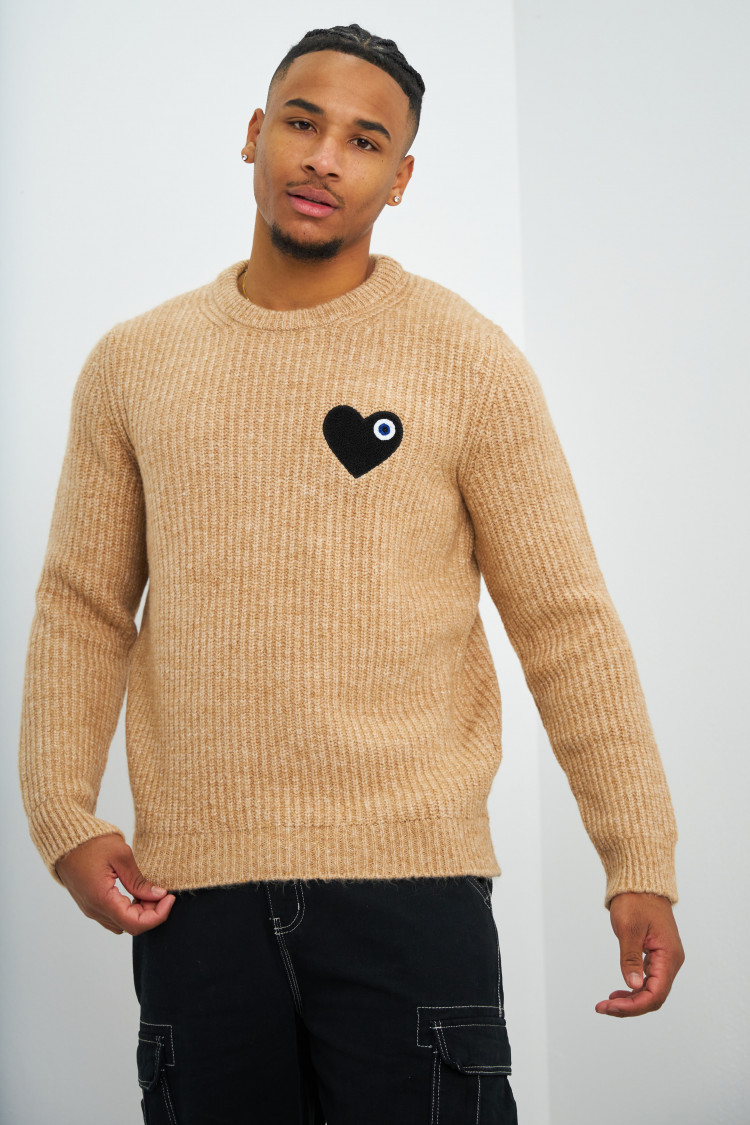Pull en maille beige 
