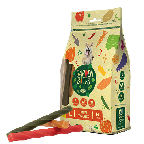 DUVO GARDEN BITES VEGGIE DENTAL TWISTERS (BLISTER TL 16 CM 420 GR (14 UN))