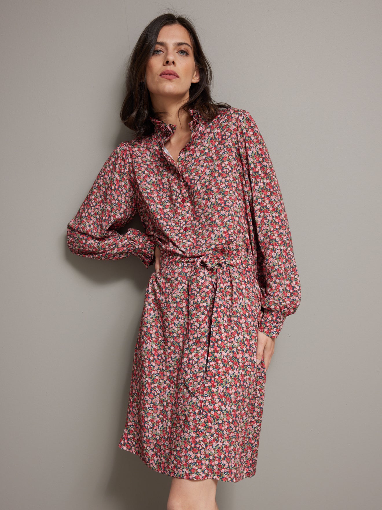 Robe col froufrou femme tissu Liberty - Limited Collection