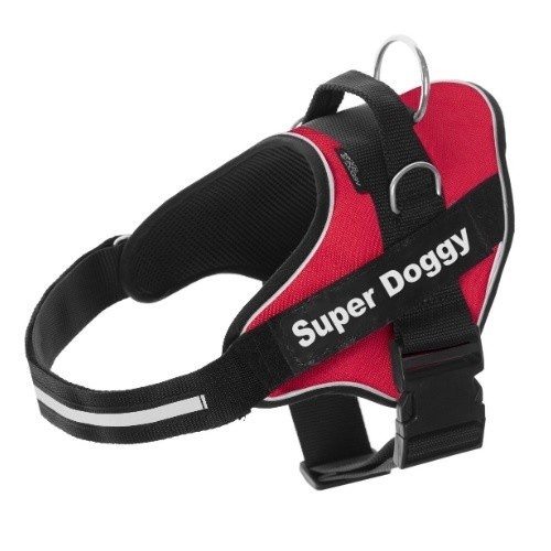 Coleira personalizada Super Doggy para cães, vermelha