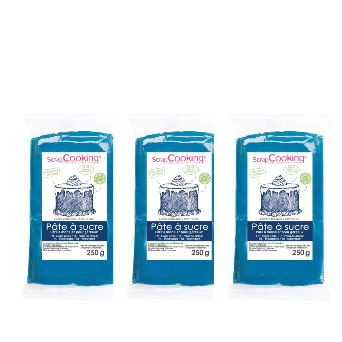 Pâte à sucre bleu foncé 750 g Scrapcooking