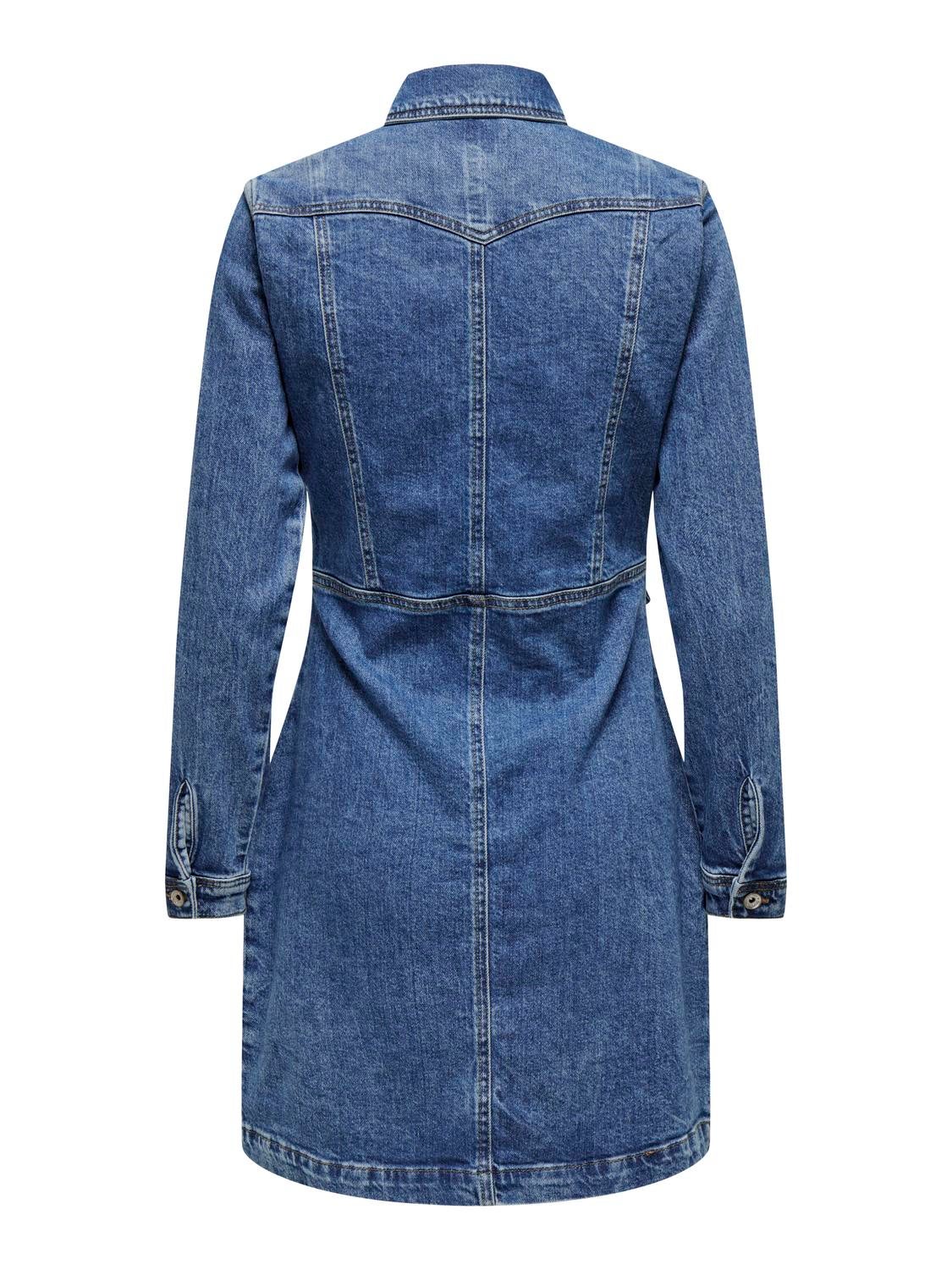 ONLAUGUSTA Kurzes Kleid Medium Blue Denim