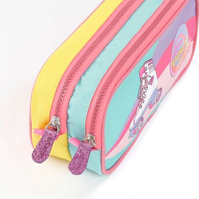 Trousse Roller Disco - 2 compartiments - bleu - Viquel