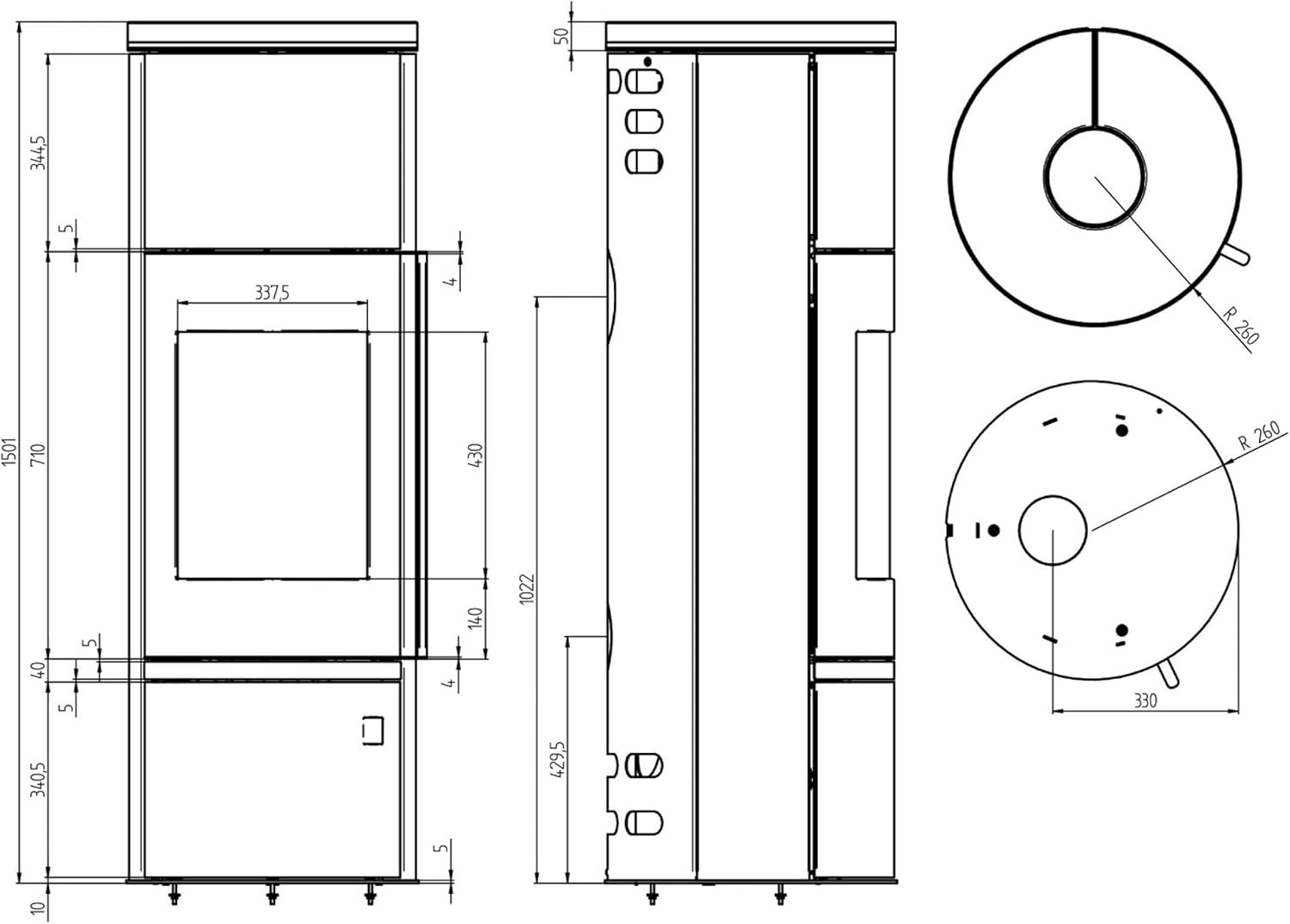 Justus 5693 10 Faro W+ 2.0 Kaminofen Stahl Schwarz/A+
