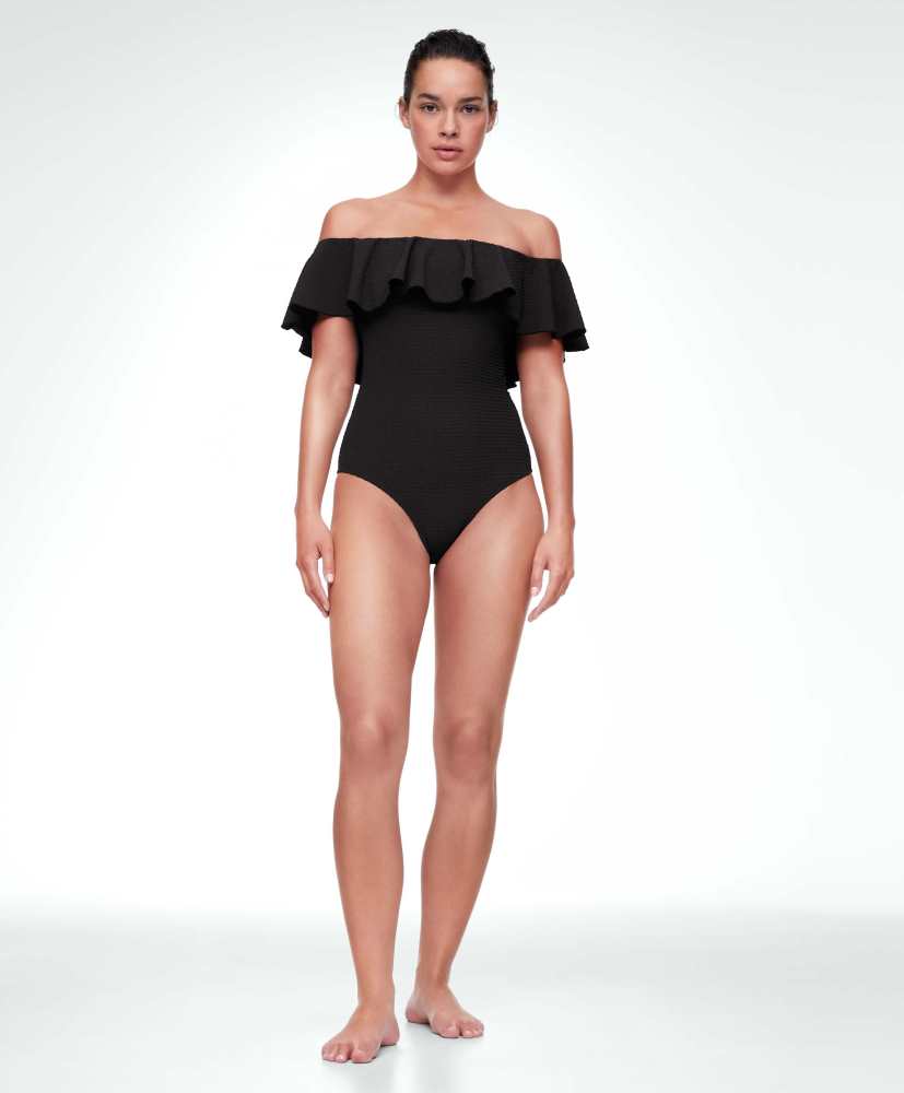 Maiô bandeau de seersucker
