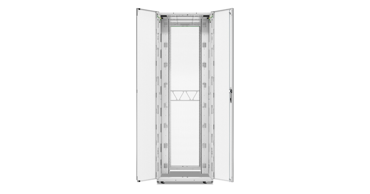 APCNetShelter SX AR3388W2, Gen 2, 52U server rack  (Wit/groen, 2436H x 800B x 1200D mm, met zijkanten)