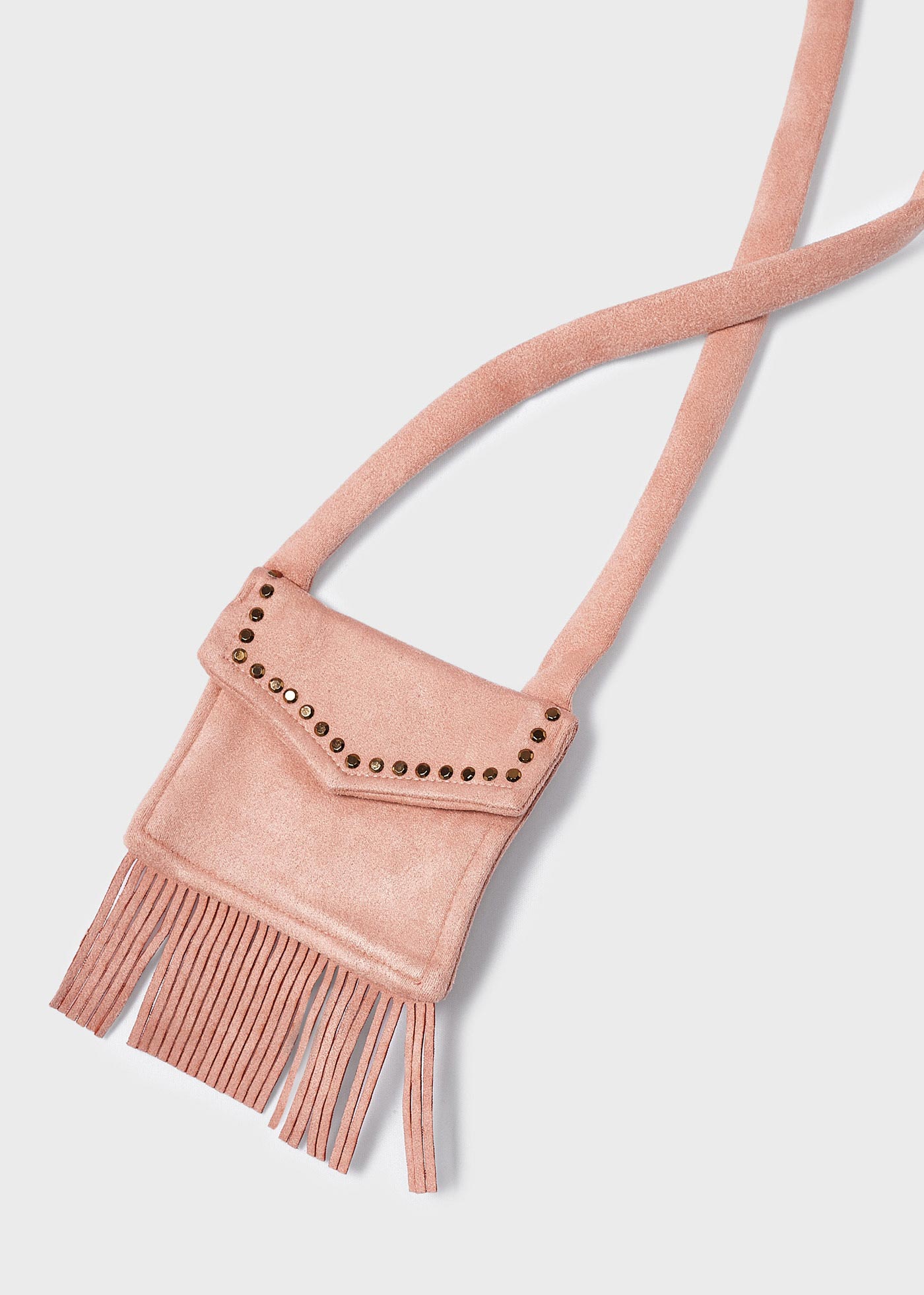 Vestido com bolsa de camurça para meninas
