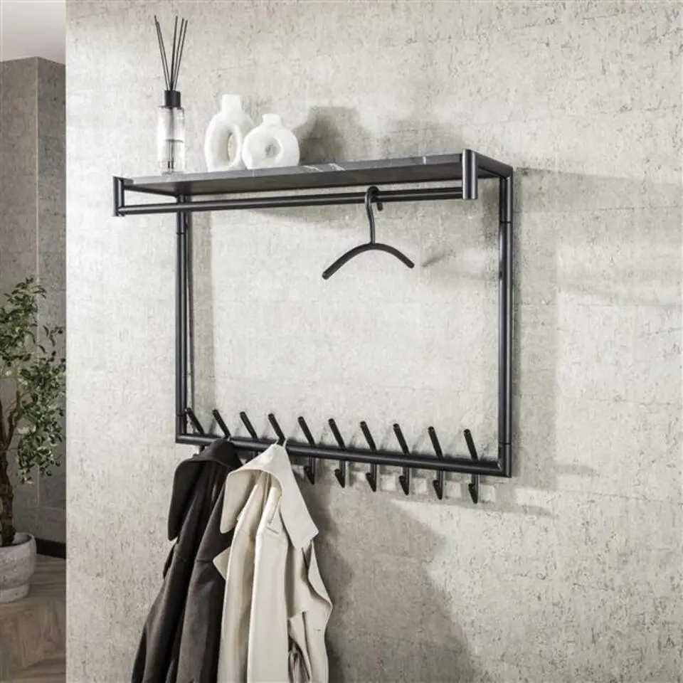 Hoyz Collection - Garderobehanger Ronde Buis - Gun Metal - 6 Stuks