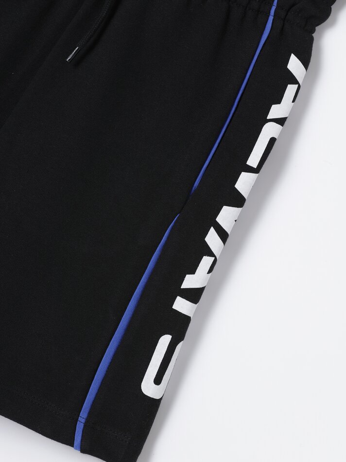 Bermuda jogger com listras laterais - Preta