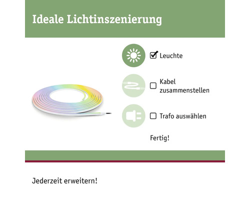 Paulmann Plug & Shine LED-strip Smarter Single Strip 1200 LED's 1400 lm 3000-6500 K RGBW+ Kleurverandering IP67 230/24 V 10 m