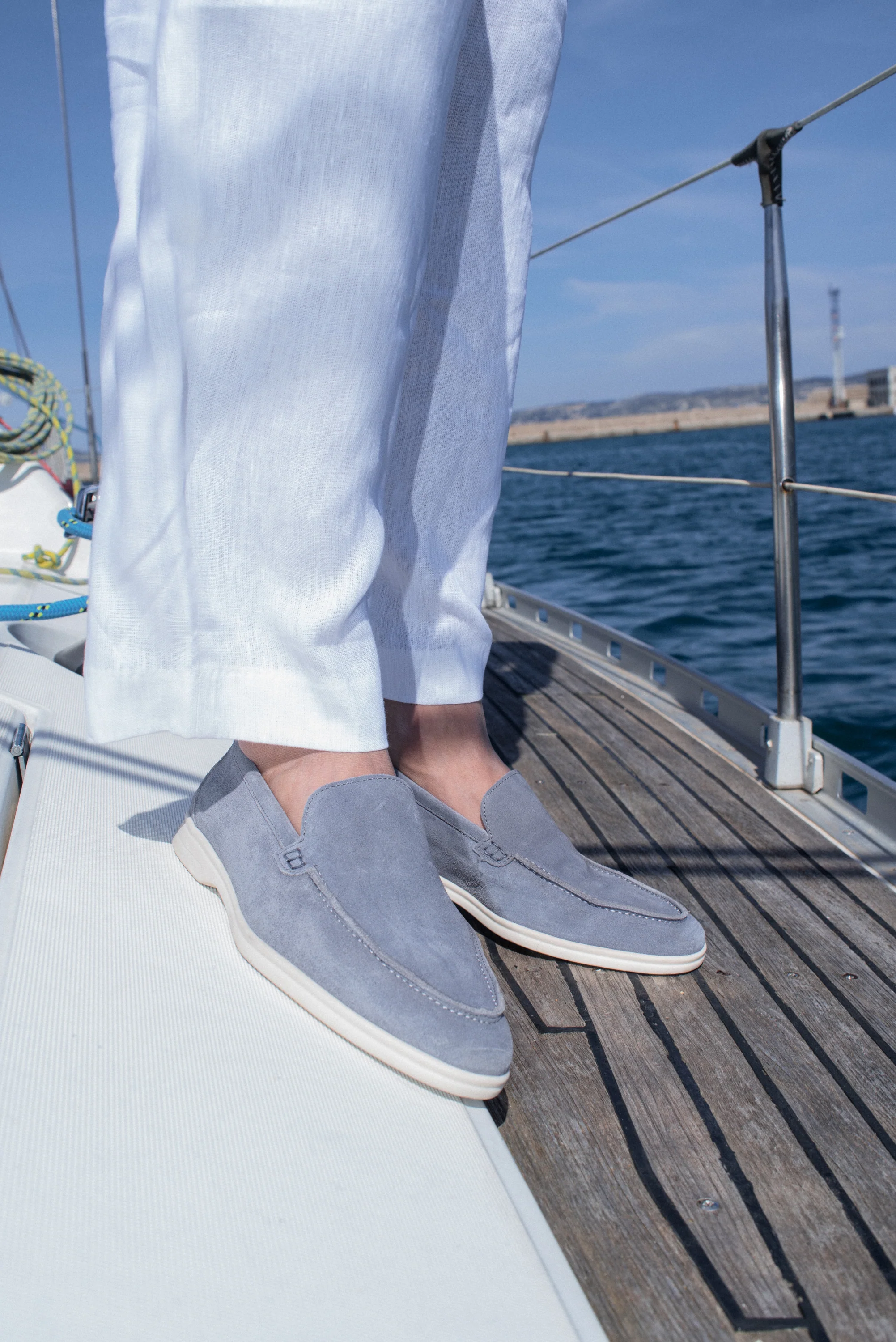 Momy-Mocassin en veau velours gris