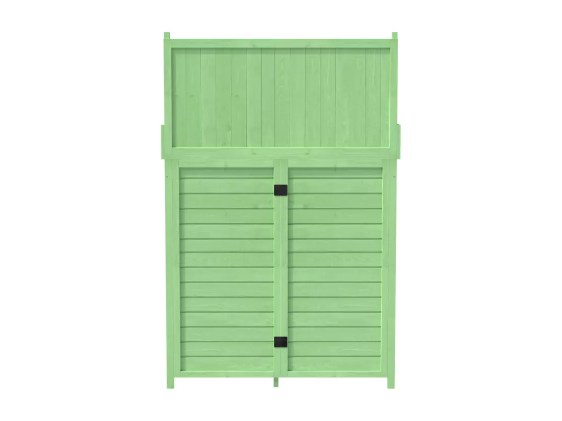 Armoire de jardin, abri de jardin en bois massif avec 2 portes, 1 tiroir et étagères de rangement - 100 x 43 x 154 cm - Vert