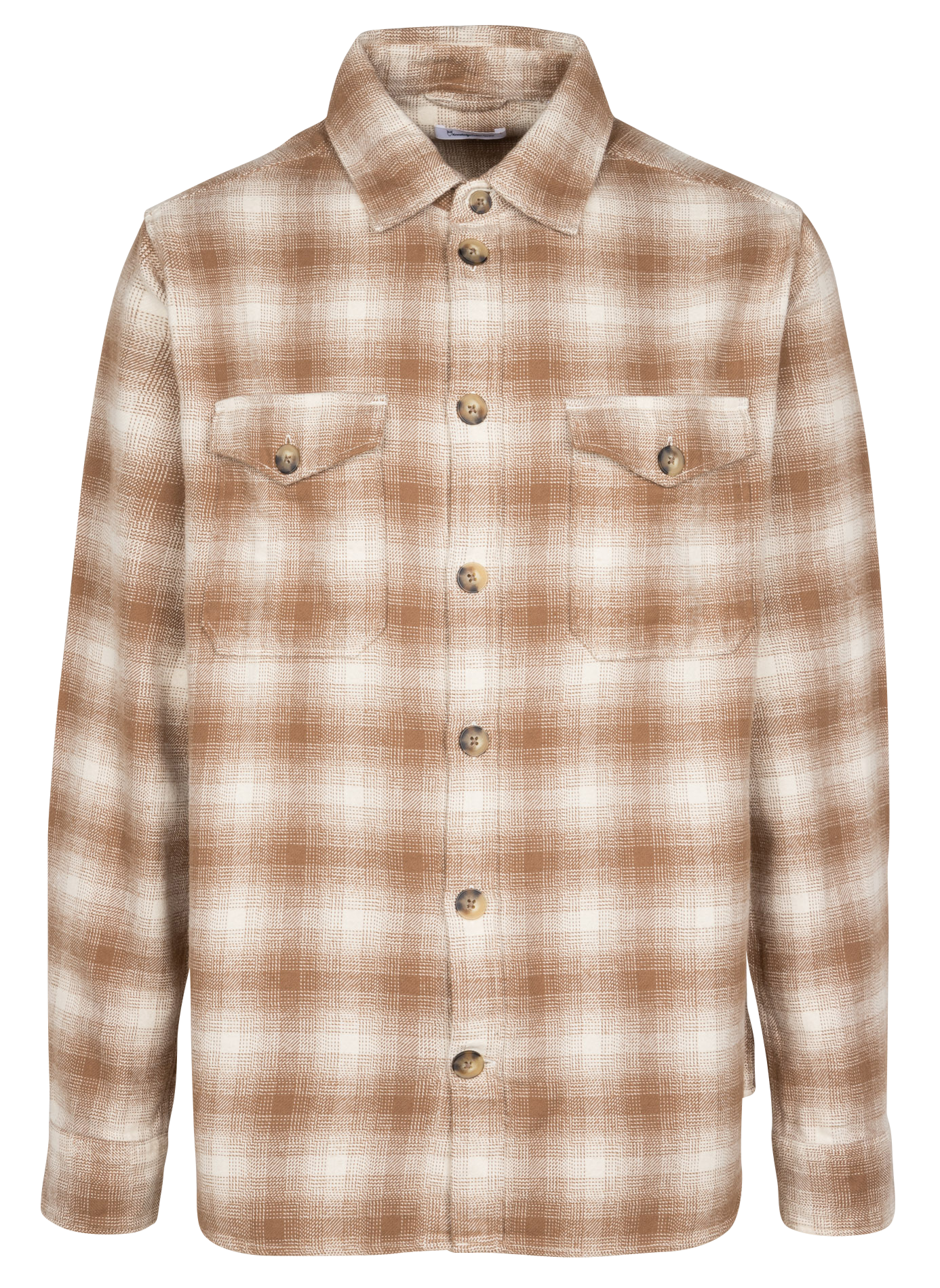 Chemise ample col classique en coton| Beige