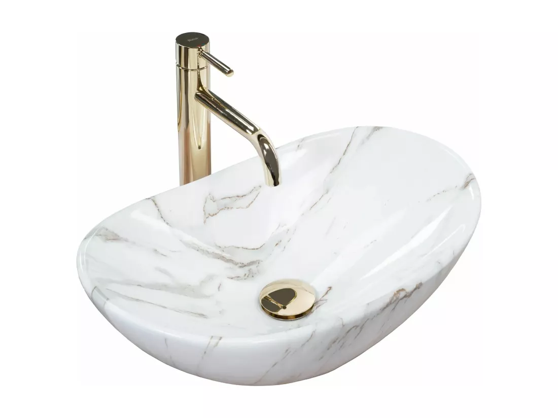 Vasque À Poser Rea Royal Mini Shiny Aiax White
