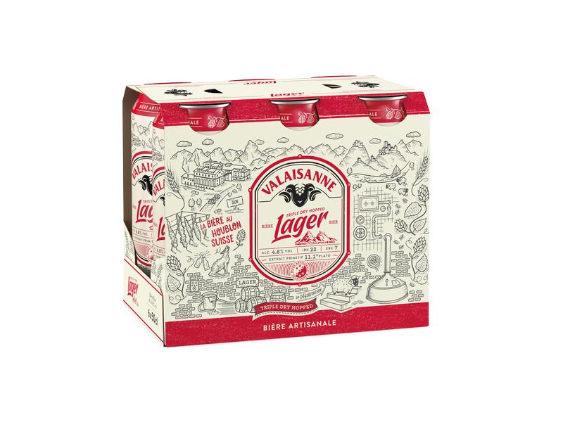 Valaisanne Lager Bier 6 x 0.5 l Würziges Schweizer Lagerbier