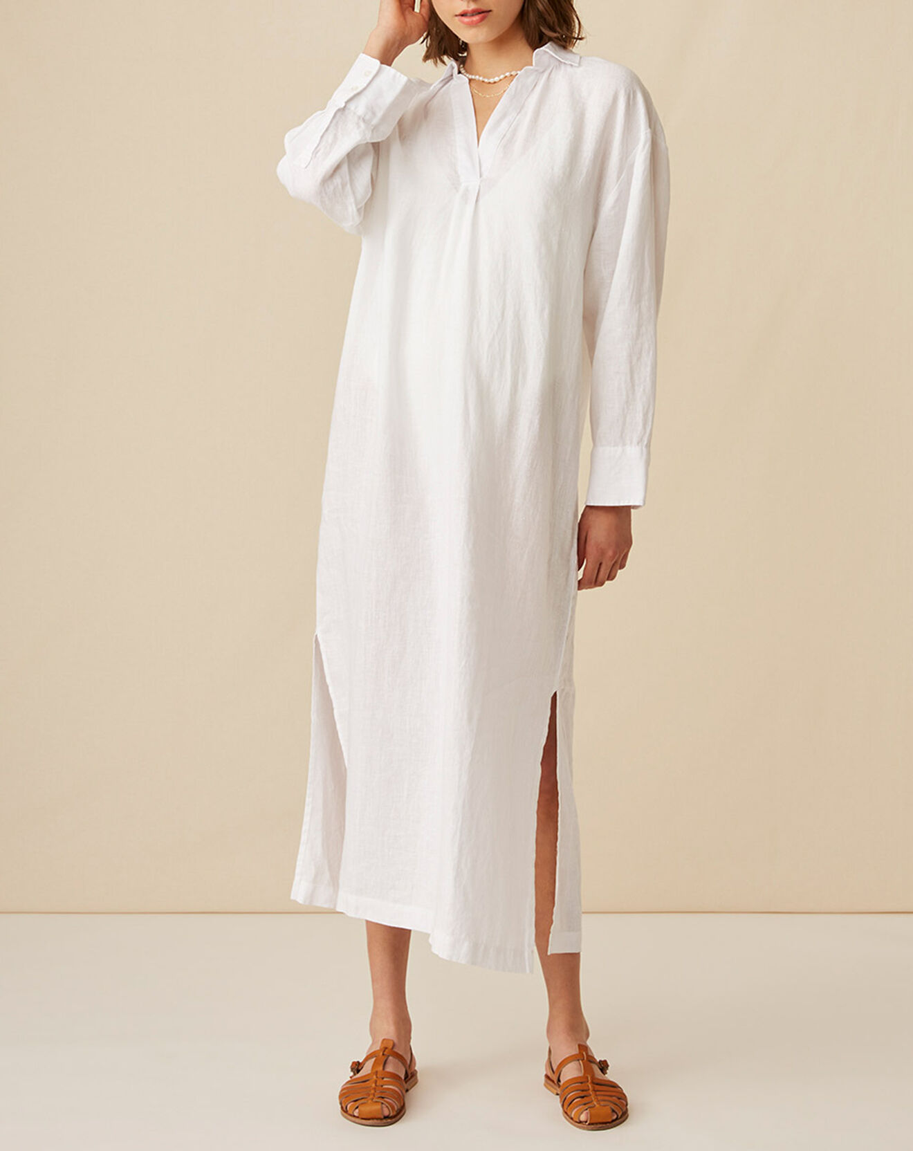 Harris Wilson Robe 100% Lin Elinda blanche
