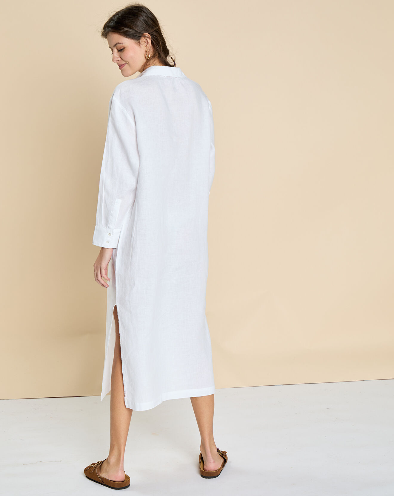 Harris Wilson Robe 100% Lin Elinda blanche