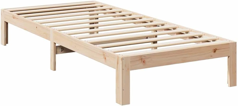 vidaXL Massivholzbett ohne Matratze 80x200 cm Kiefernholz, Bettrahmen, Schlafzimmerbett, Doppelbett, Schlafzimmermöbel, Bett, Holzbett, Massivholzbett