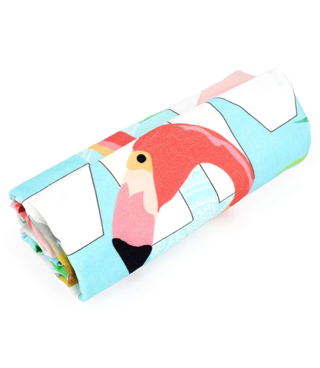 Drap de plage 100x180 cm FLAMANT ROSE multicolore