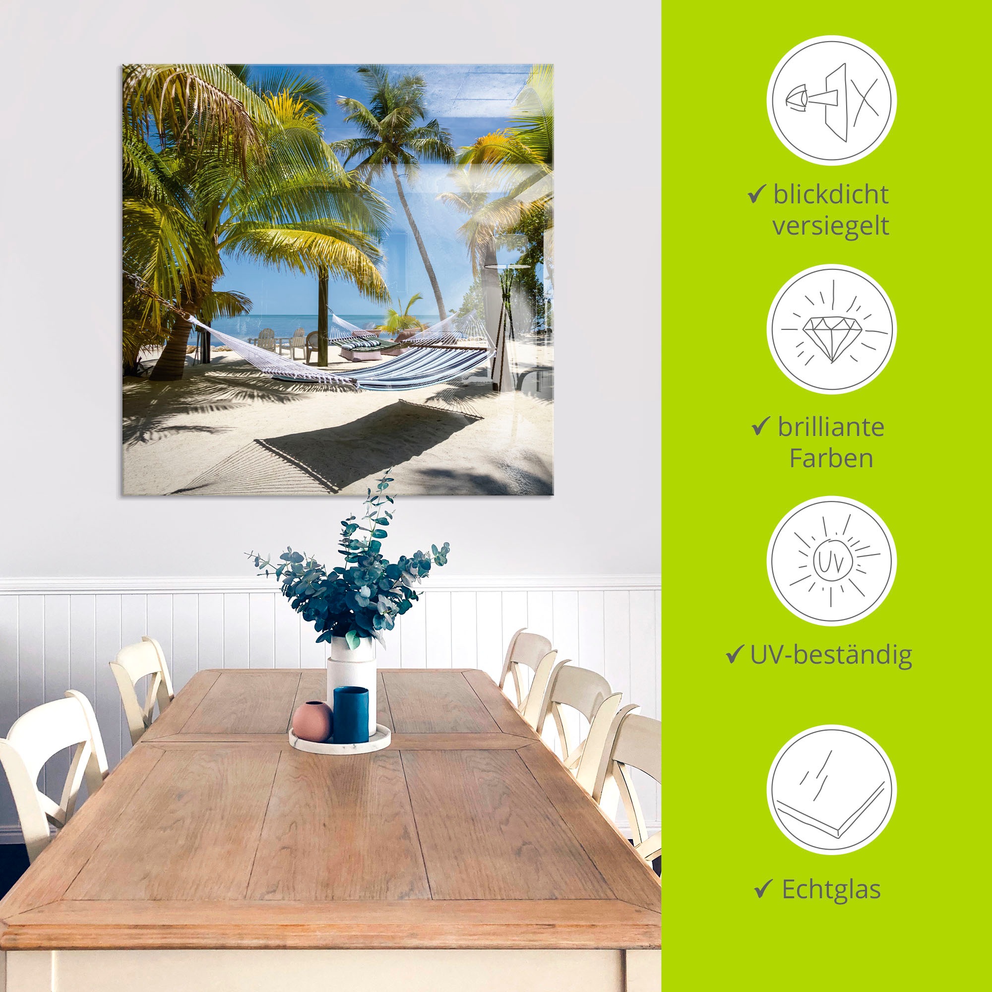 Artland Glasbild »Florida Keys Strandleben« Strand 1 Stk. tlg. in verschiedenen Grössen