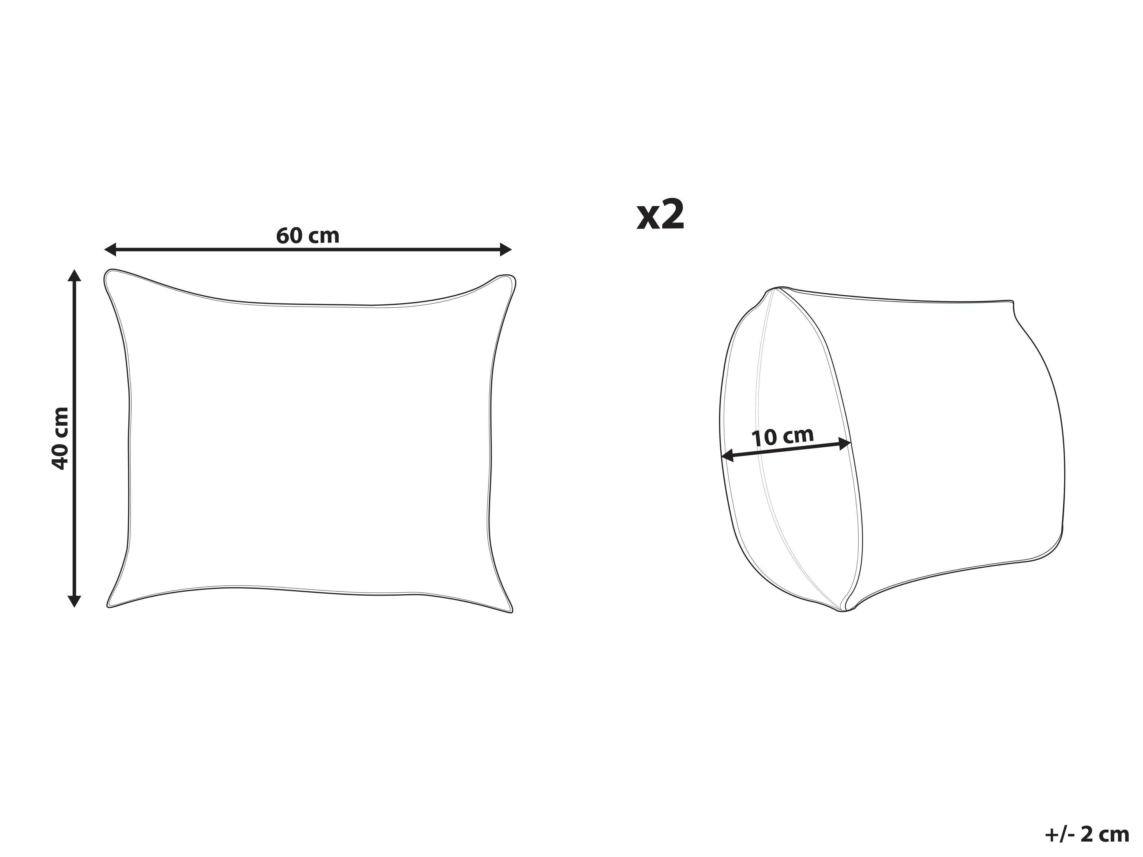 Set van 2 tuinkussens TAGGIA bladpatroon 40 x 60 cm Geel