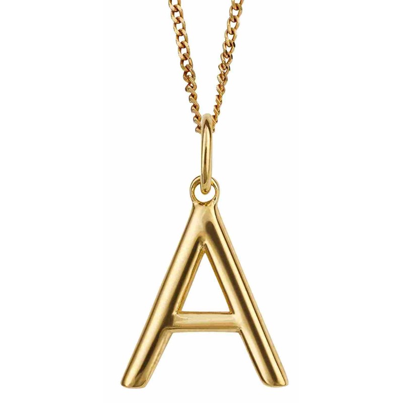 Collier lettre A plaqué or en argent 925/1000