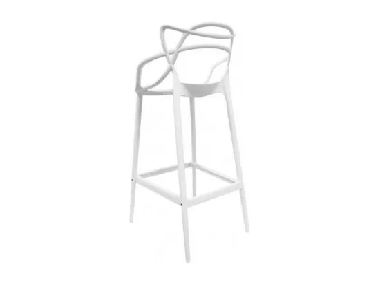 Tabouret moderne avec accoudoirs blanc Beliano 66cm