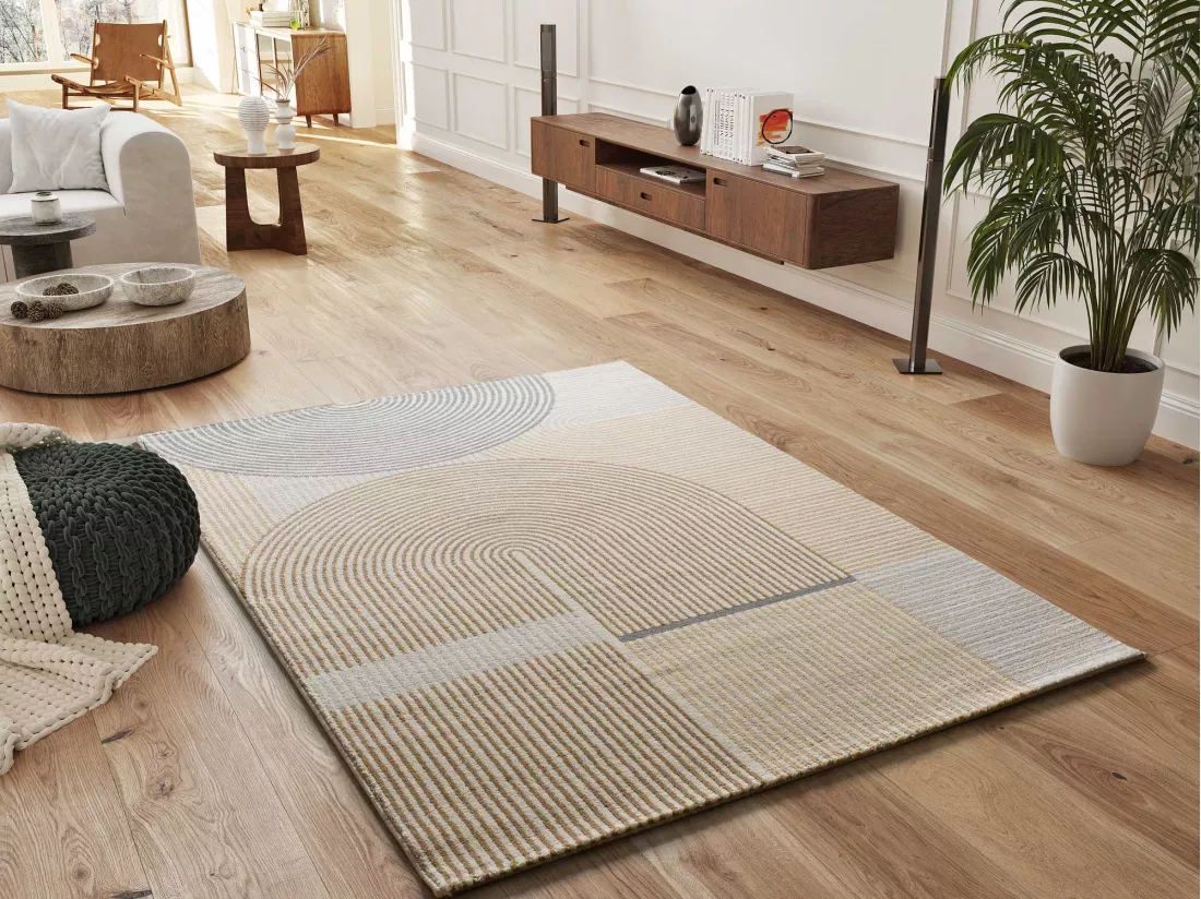 Tapis intérieur - scandinave - beige - 140 x 200 cm - GARDEN