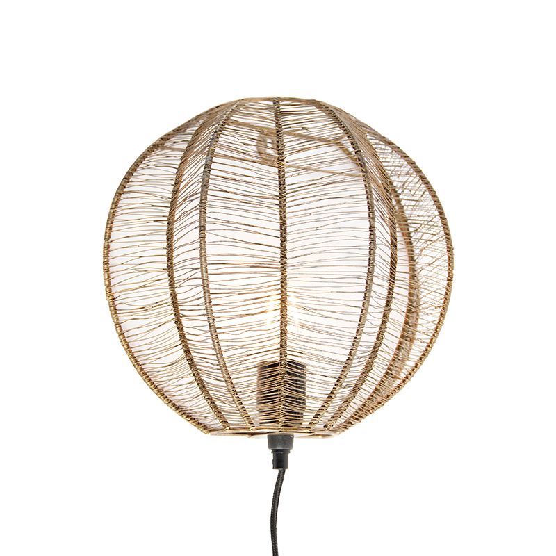 Industriële wandlamp brons met zwart - Dong