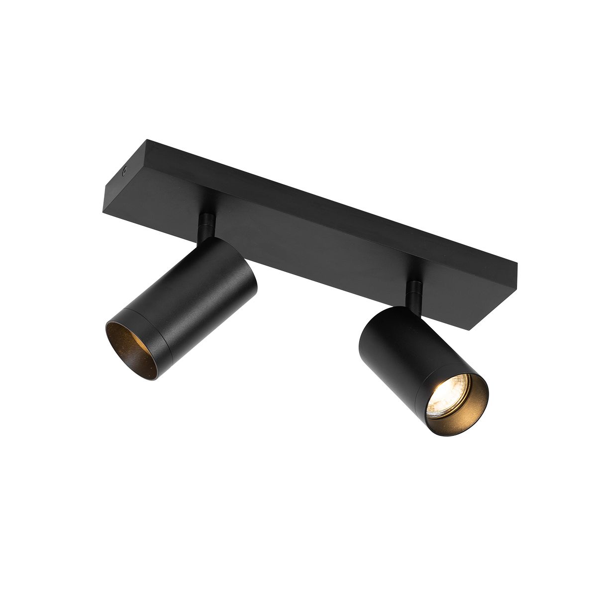 Smart plafondspot zwart verstelbaar 2-lichts incl. 2 Wifi GU10 50mm - Jeana Luxe